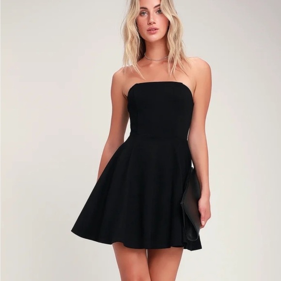 Lulus black strapless dress - Picture 1 of 8